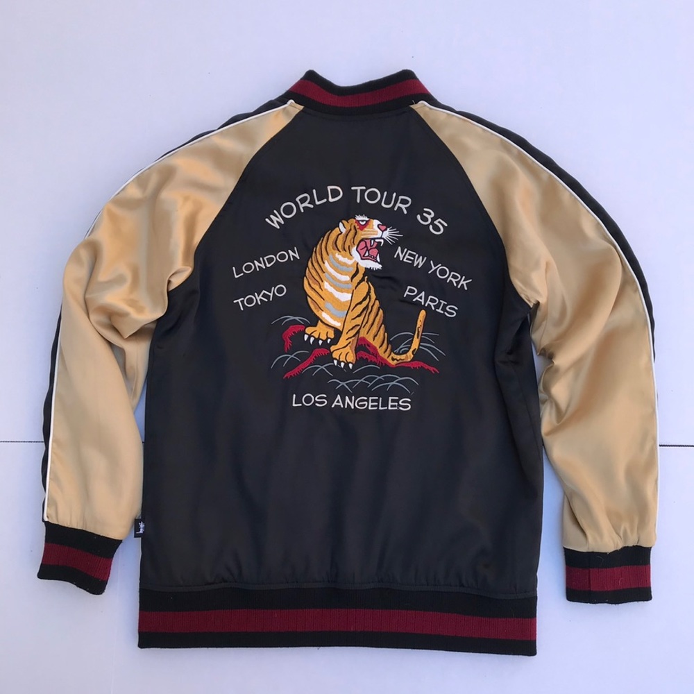 RARE Stussy satin world tour tiger embroidery souvenir jacket. - Picture 1 of 3